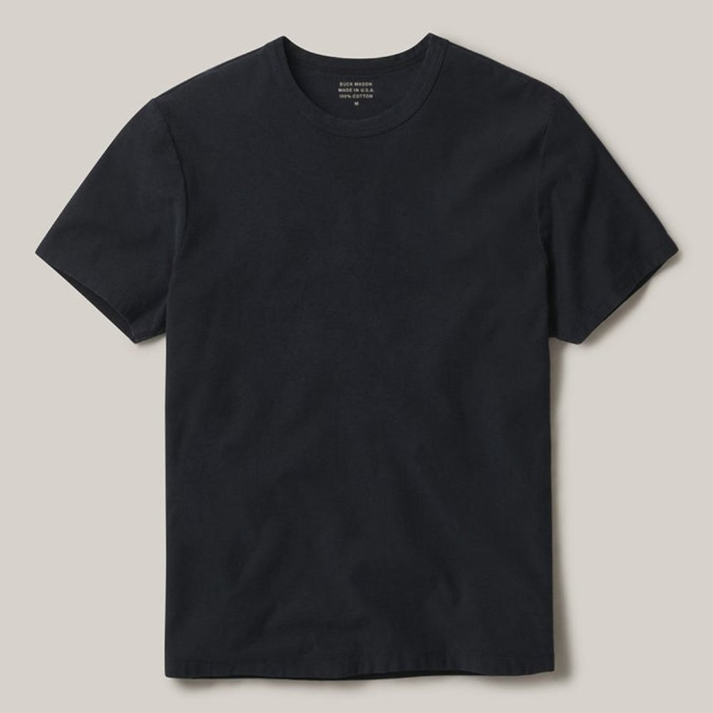 Buck Mason Jet Venice Wash Tough-Knit Classic Tee -- Black, Medium